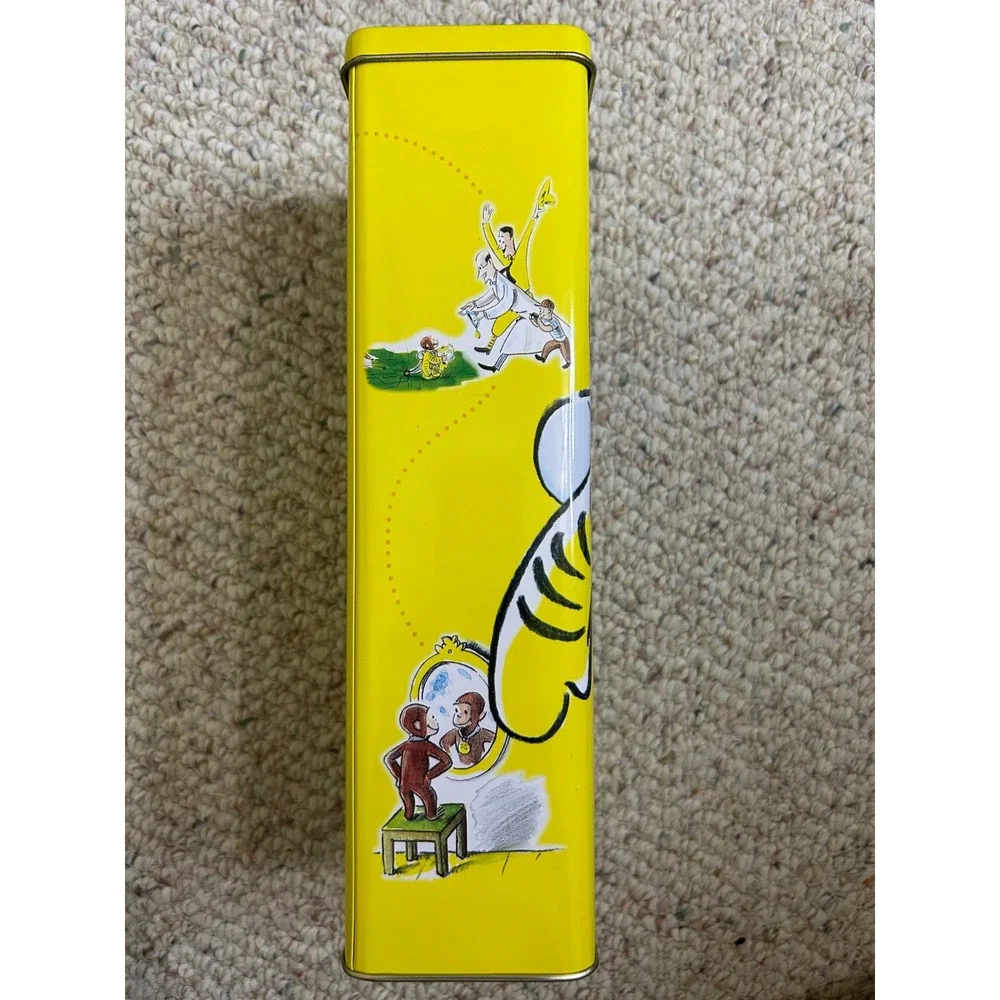 Vintage 1998 Curious George Astronaut Tin Yellow Space Monkey Collectible 11in